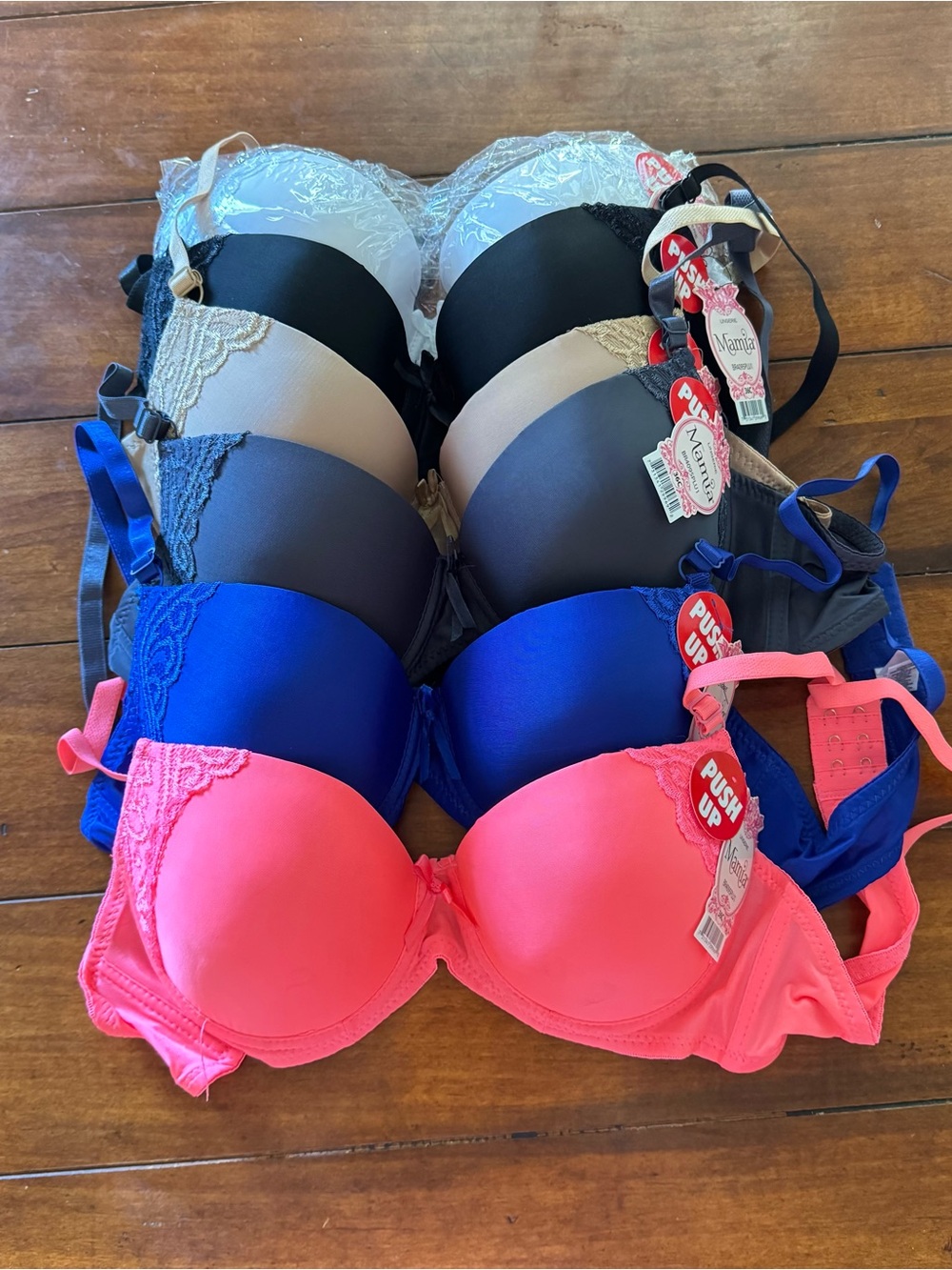 Mamia Push-Up Bra 6-pack Bundle, Size 36C - Brand New